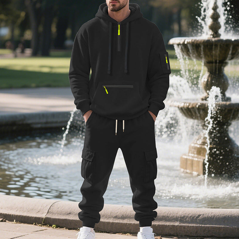 Herren nan utilitaristisches Kapuzenpullover und Cargo-Jogginghose Set Drune