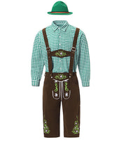 82349 Grün Langarm-Oberteil + Braun Latzhose + Grüner Mütze