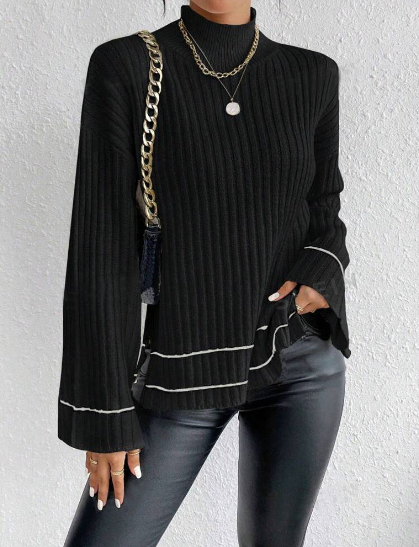 Nadine | Damen Gerippter Rollkragenpullover für den Winter