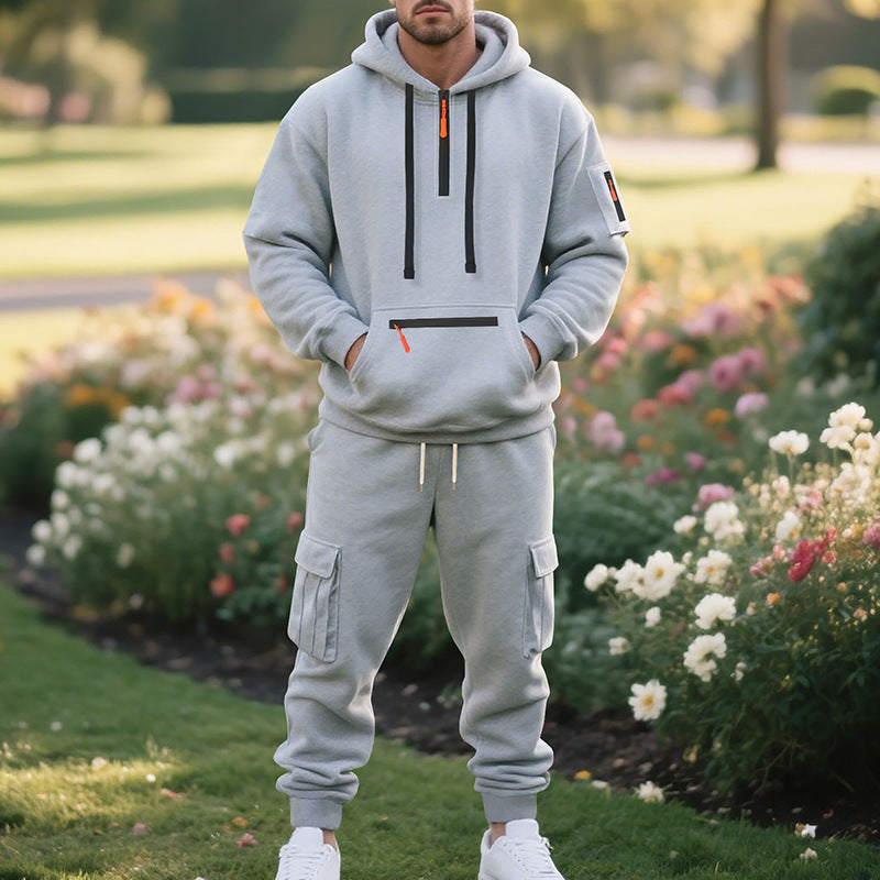 Herren nan utilitaristisches Kapuzenpullover und Cargo-Jogginghose Set Drune