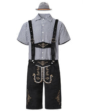 82353 Schwarz (Schwarzes Oberteil + Schwarze Latzhose + Graue Mütze)