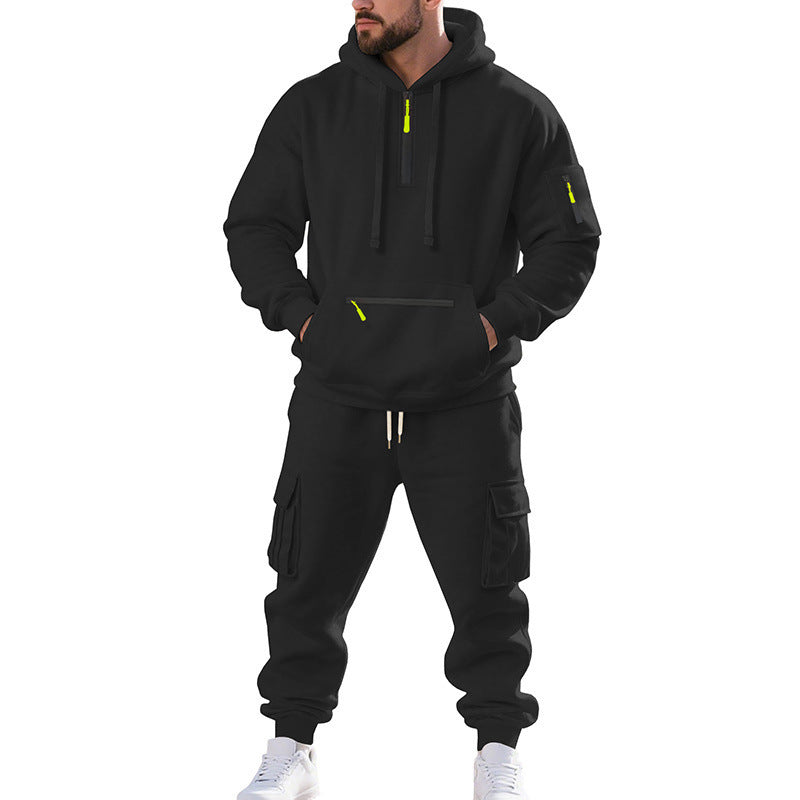 Herren nan utilitaristisches Kapuzenpullover und Cargo-Jogginghose Set Drune