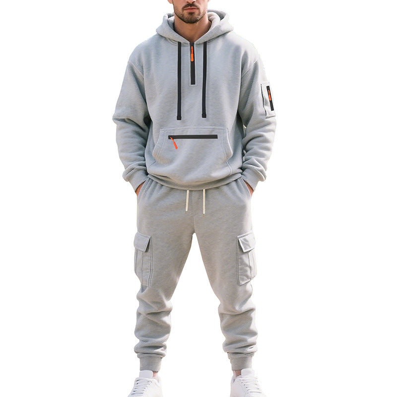 Herren nan utilitaristisches Kapuzenpullover und Cargo-Jogginghose Set Drune