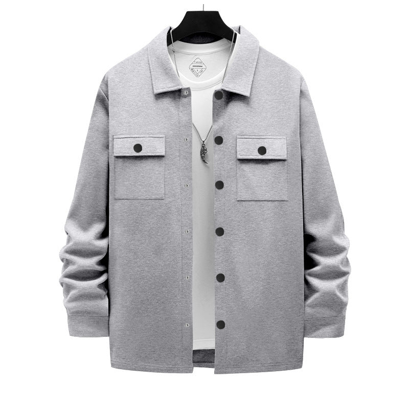 Herren nan Overshirt-Jacke mit Brustklappen, lockerer Passform und durchgehender Knopfleiste Drune