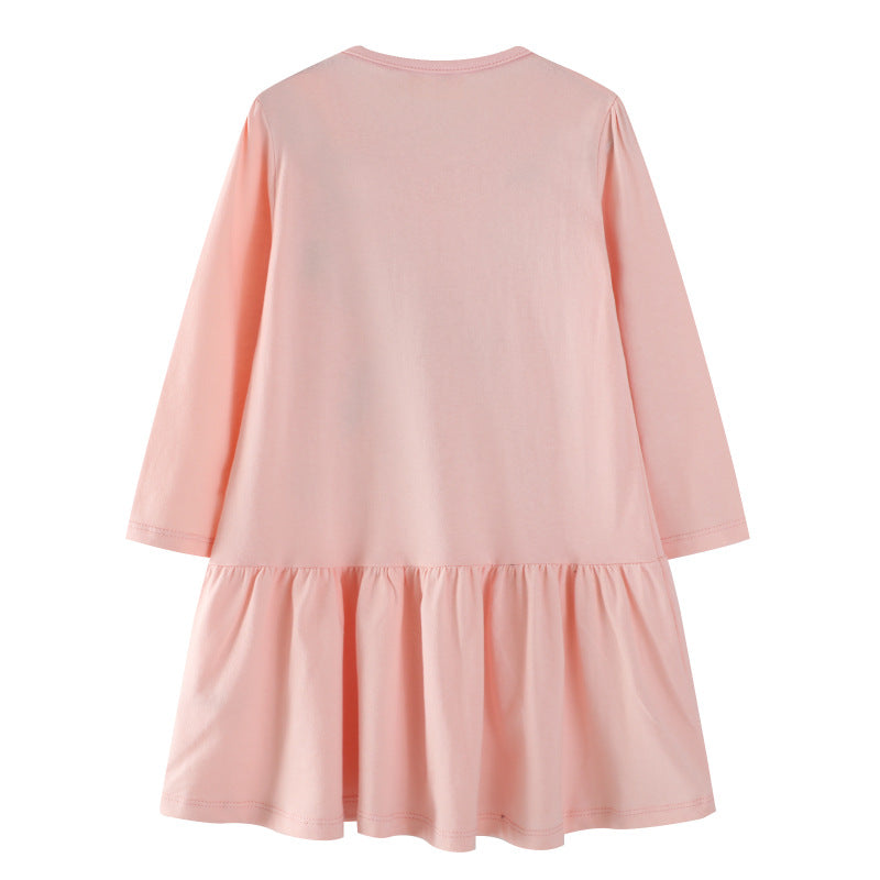 Mädchen Sweatkleid mit buntem Einhorn-Design und Glitzerapplikationen Drune