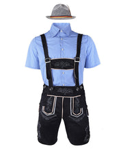 82352【Blaues Oberteil + schwarze Latzhose + graue Mütze】