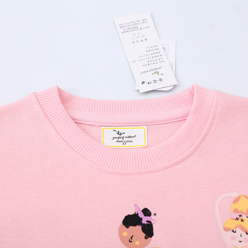 Mädchen Sweatshirt mit Tüllrock und bunten Ballerina-Applikationen Drune