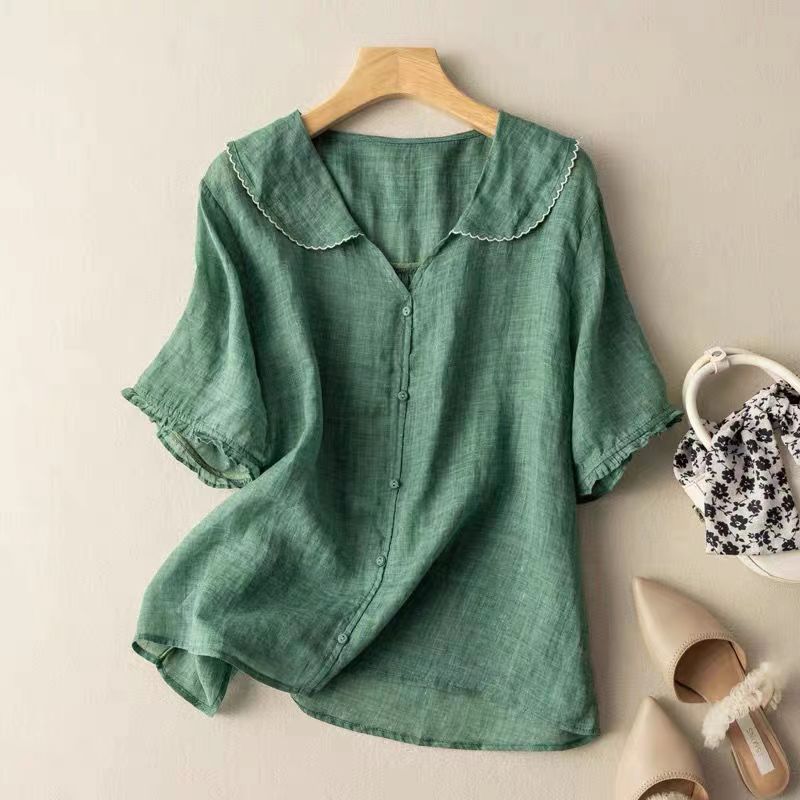 Dagmar | Damen Vintage Bluse Locker Knopfverzierung – Locker Vintage Bluse 2026