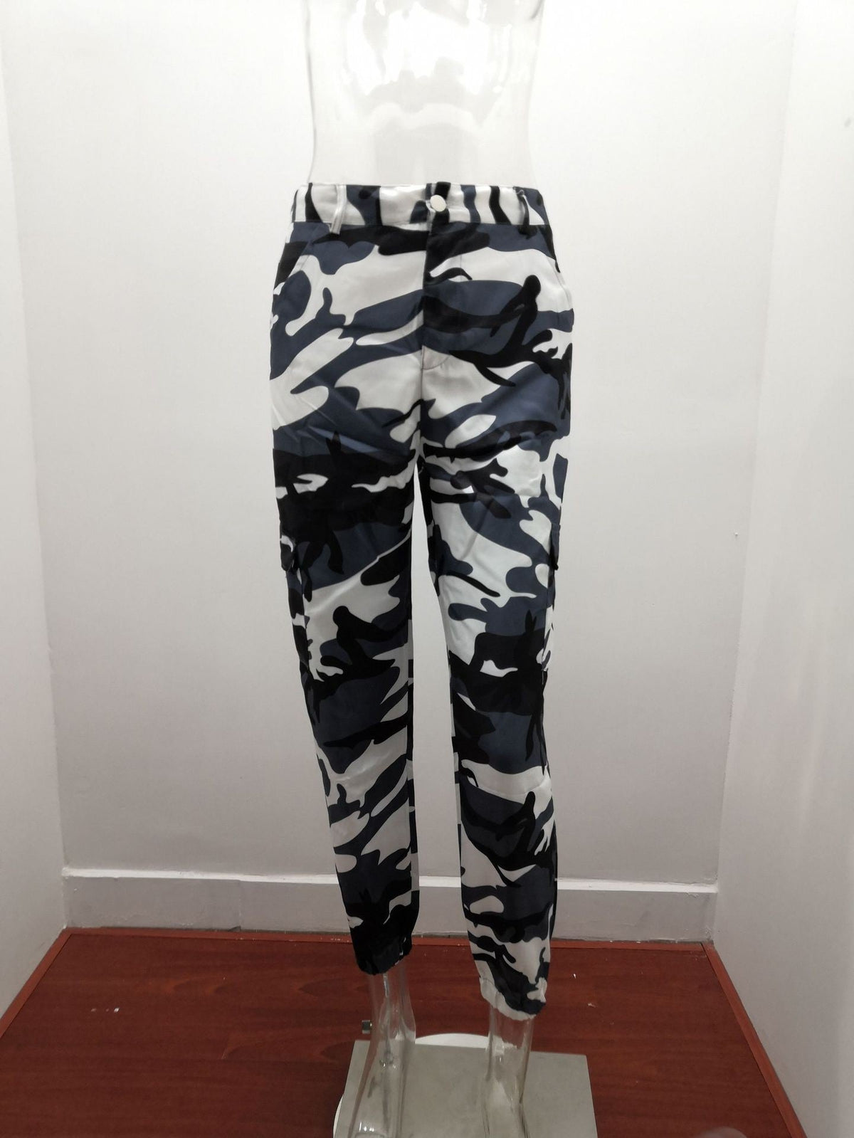 Damen nan Cargohose mit urbanem Camouflage-Print und elastischem Bund Drune
