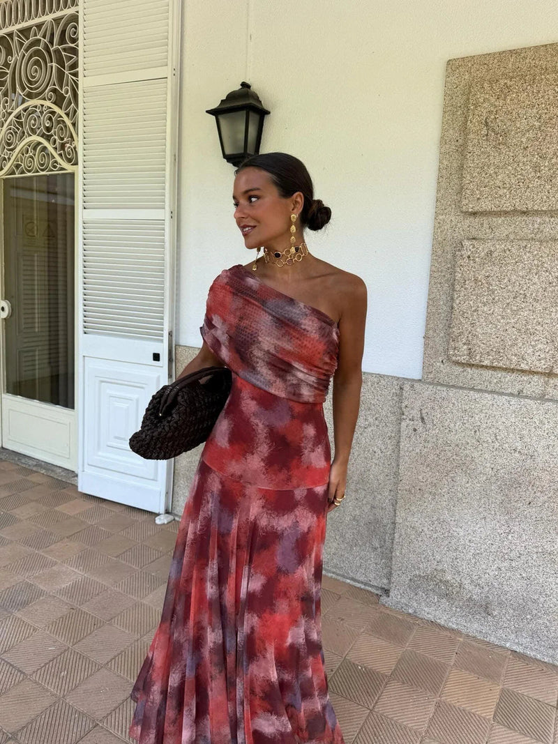 Dainia – Ein-Schulter-Maxikleid Aus Netz