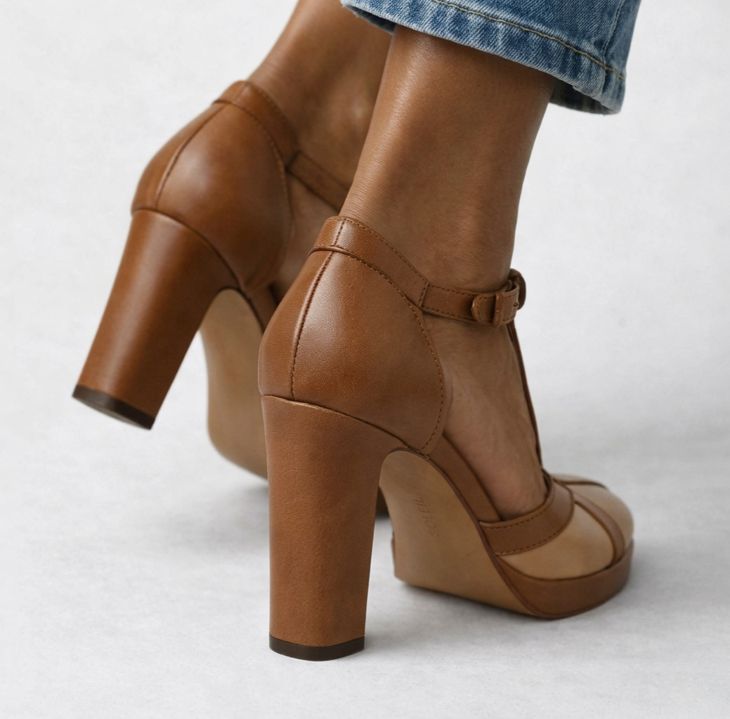 Delfinna – Eleganter Pumps Mit T-Riemchen Und Hohem Absatz