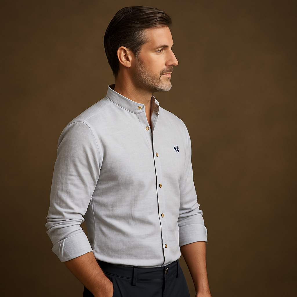 Polohemd Herren | Stehkragen & Slim Fit