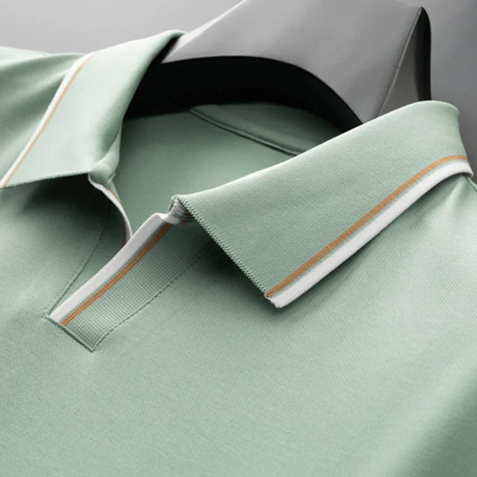 Poloshirt Herren | Classic Fit mit Kontrastkragen & Streifendetails