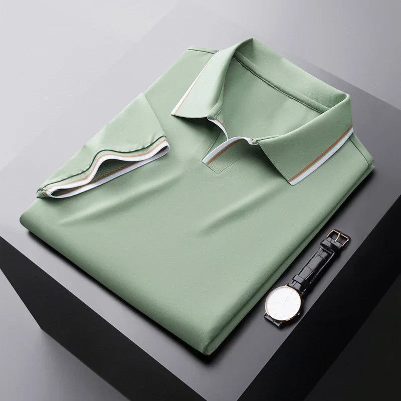 Poloshirt Herren | Classic Fit mit Kontrastkragen & Streifendetails