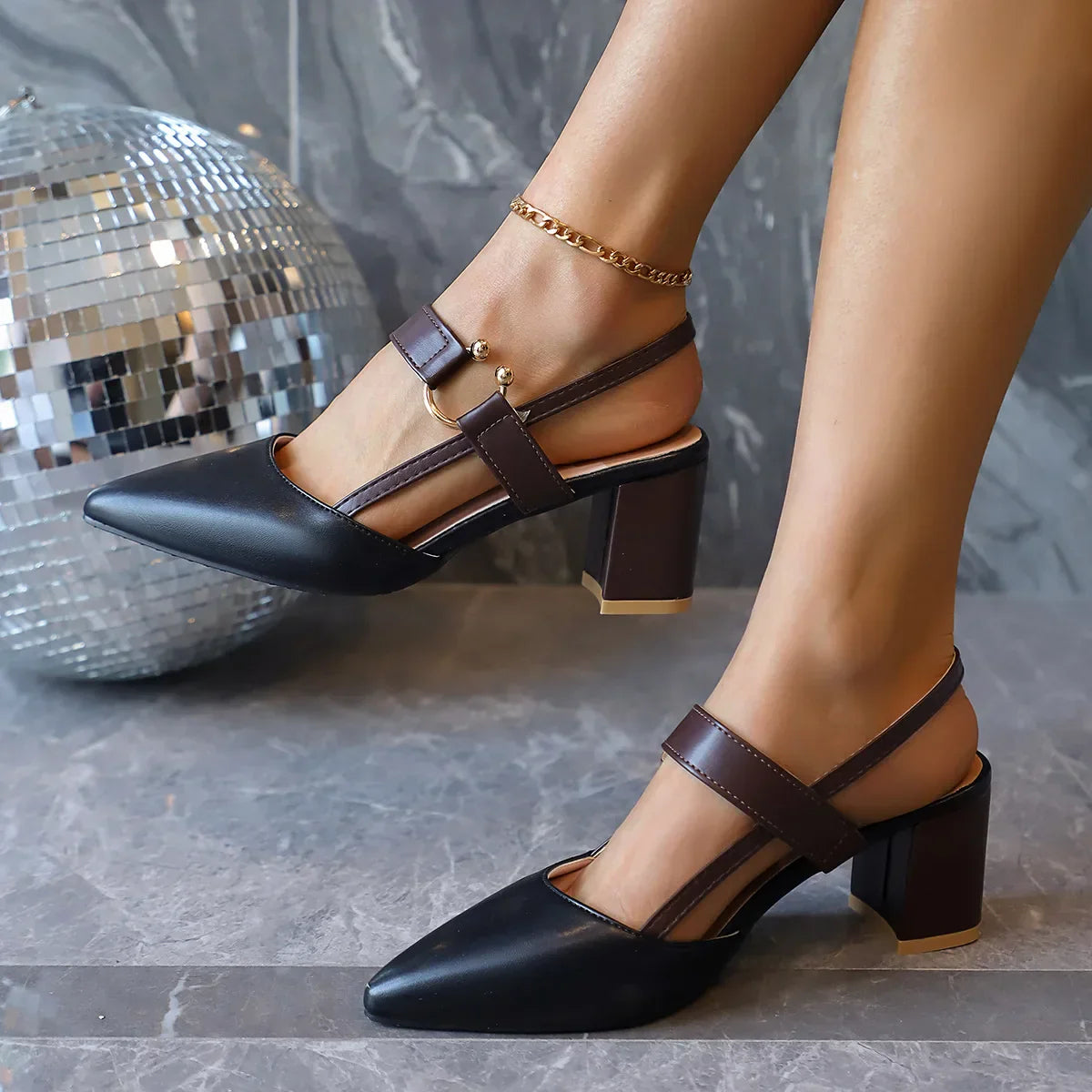 Ottilie | Damen Pumps Slingback Blockabsatz Spitze Zehenpartie – Slingback Pumps 2026