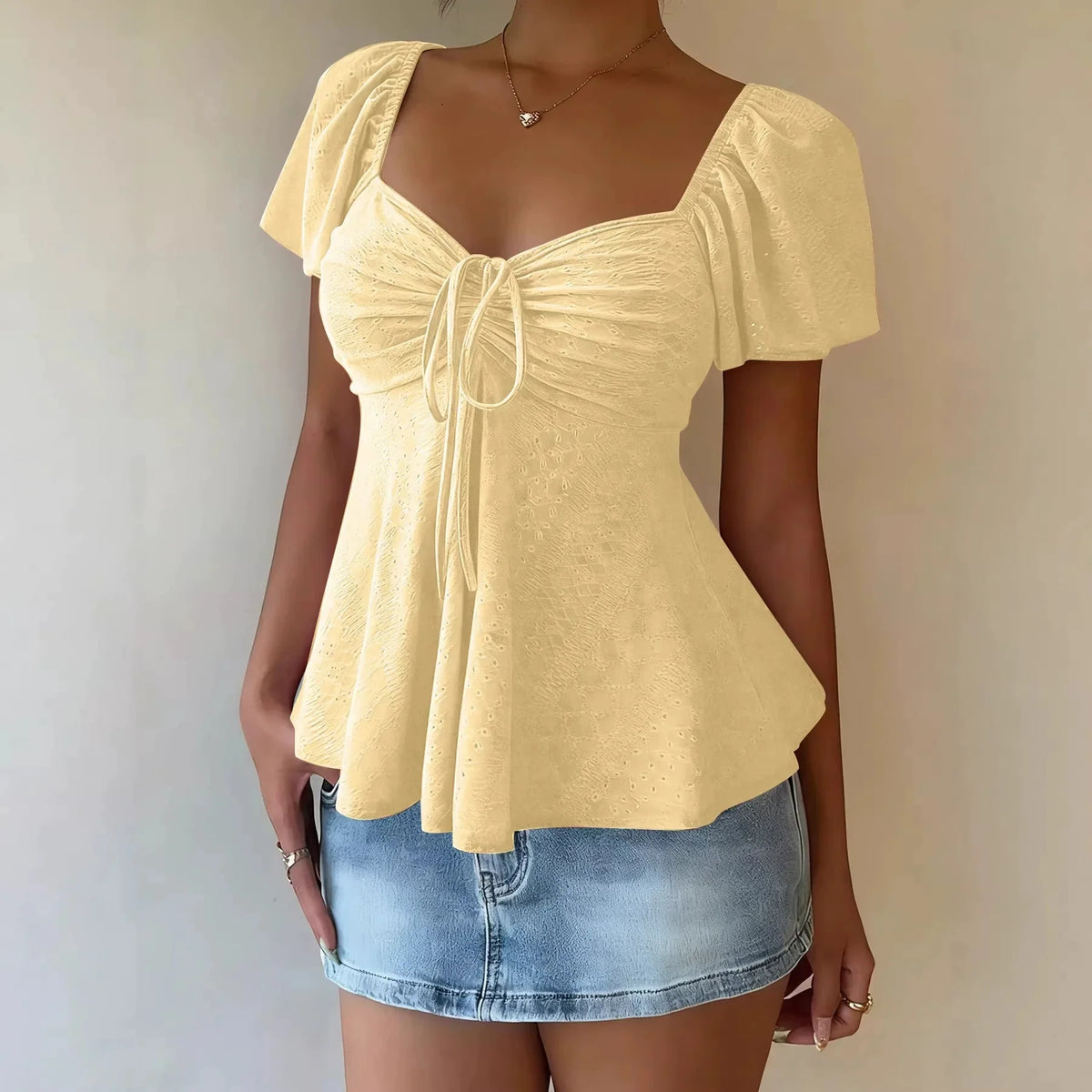 Fiorelle™ Bluse Mit Zartem Raffdetail und Leichtem Fall