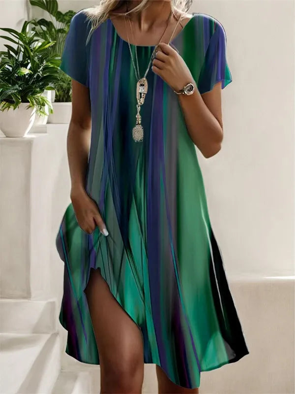 Giovana – Elegantes Midi-Kleid Mit Kurzen Ärmeln