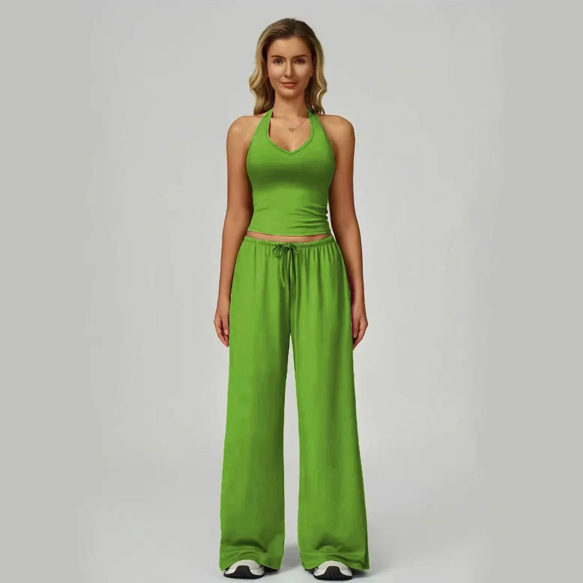 Lunary™ Set Mit Minimalistischem Top und Fließender Pantalonhose
