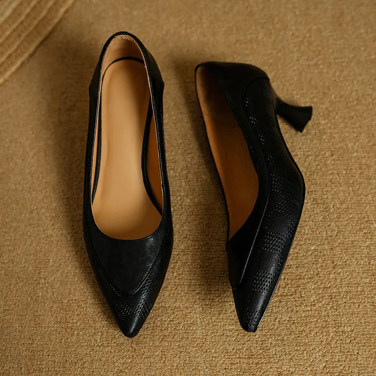 Pauline | Damen Leder Pumps Spitze Zehenpartie – Echte Leder Pumps Elegant 2026