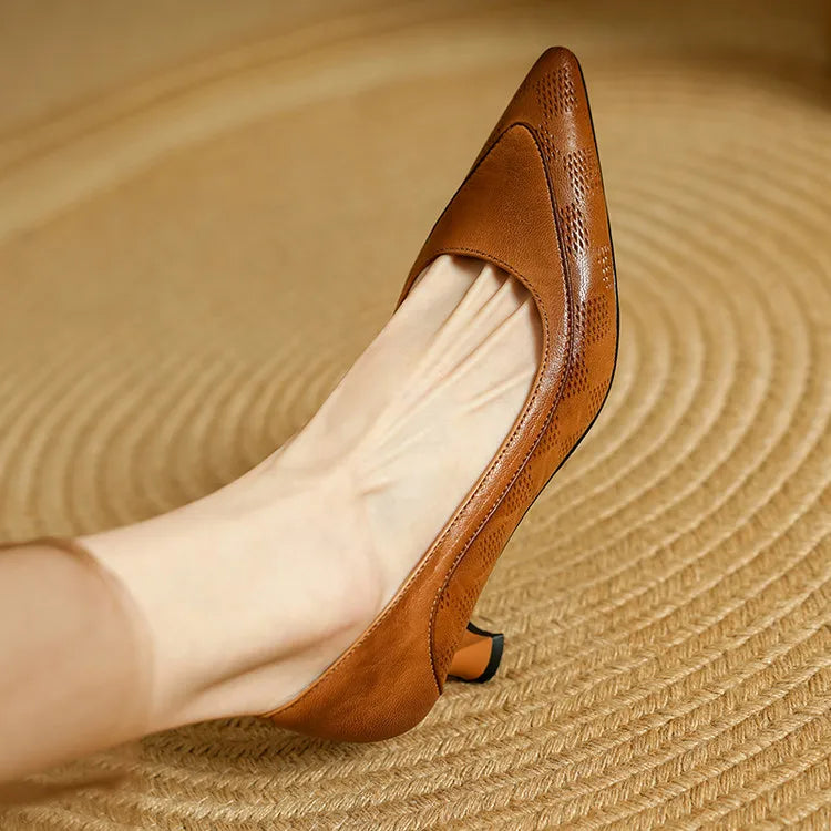 Pauline | Damen Leder Pumps Spitze Zehenpartie – Echte Leder Pumps Elegant 2026