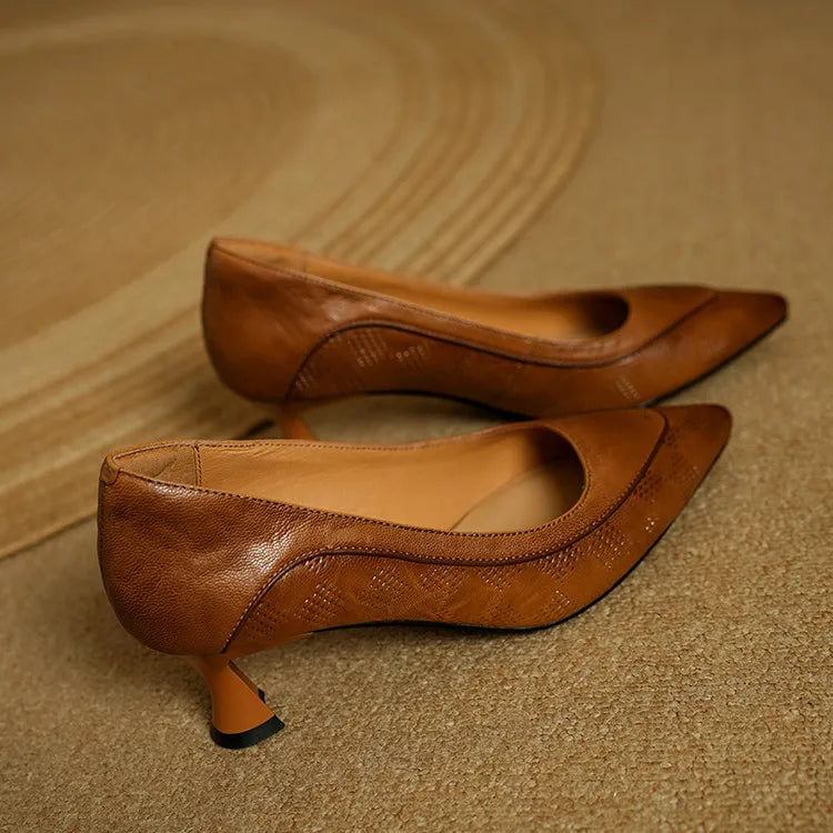 Pauline | Damen Leder Pumps Spitze Zehenpartie – Echte Leder Pumps Elegant 2026