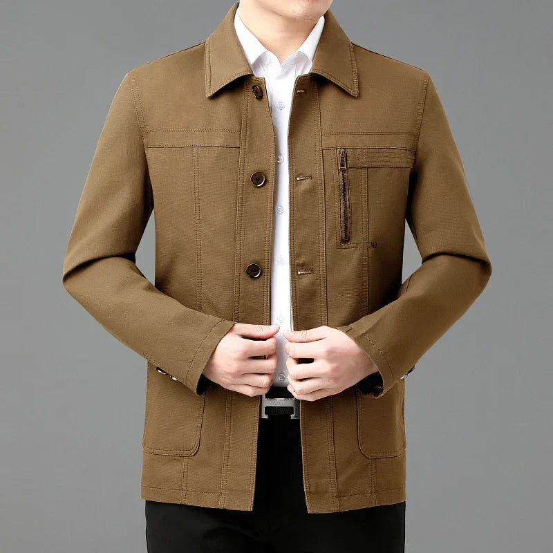 Leichte Baumwolljacke mit bedrucktem Innenfutter - Jens