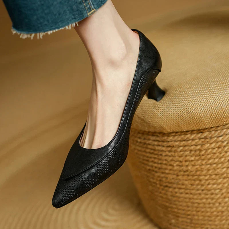 Pauline | Damen Leder Pumps Spitze Zehenpartie – Echte Leder Pumps Elegant 2026