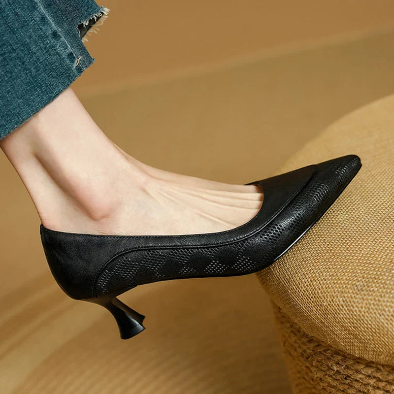 Pauline | Damen Leder Pumps Spitze Zehenpartie – Echte Leder Pumps Elegant 2026