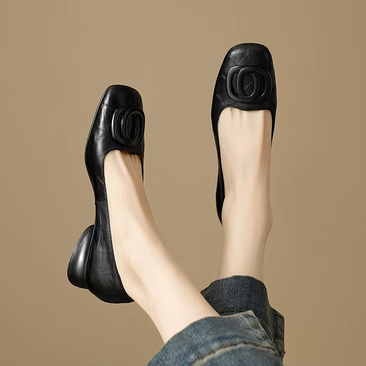 Danique – Ballerinas Mit Eckiger Spitze Und Schnalle