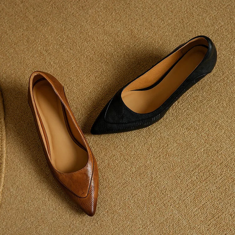 Pauline | Damen Leder Pumps Spitze Zehenpartie – Echte Leder Pumps Elegant 2026