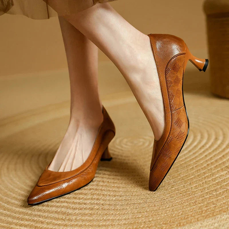 Pauline | Damen Leder Pumps Spitze Zehenpartie – Echte Leder Pumps Elegant 2026
