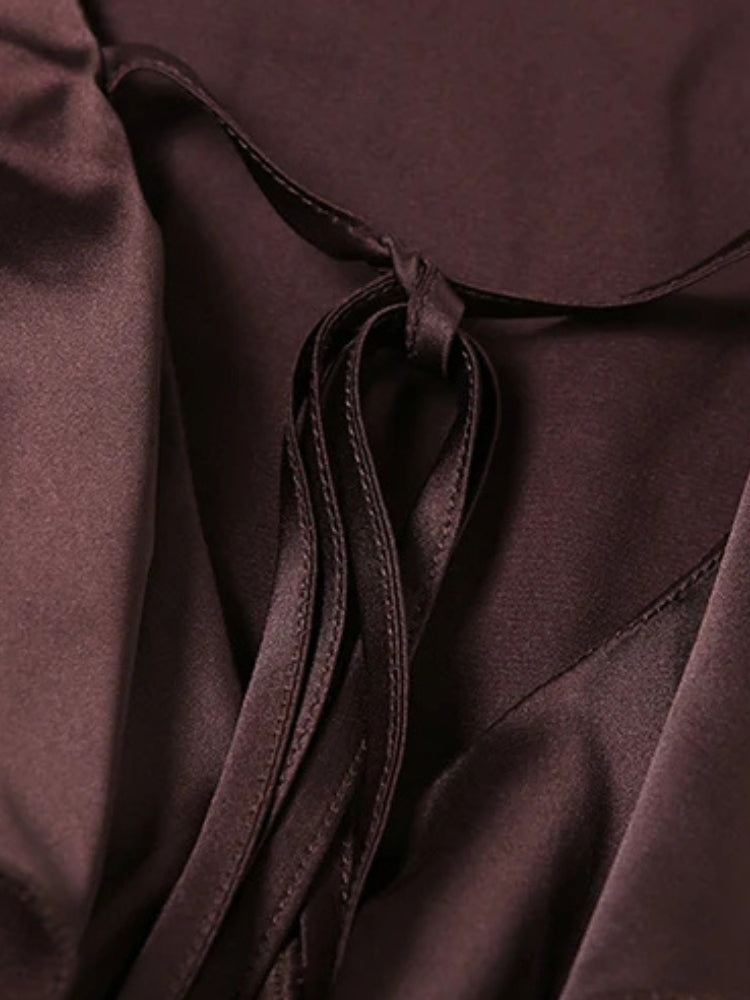 Satin-Rüschen-Minikleid