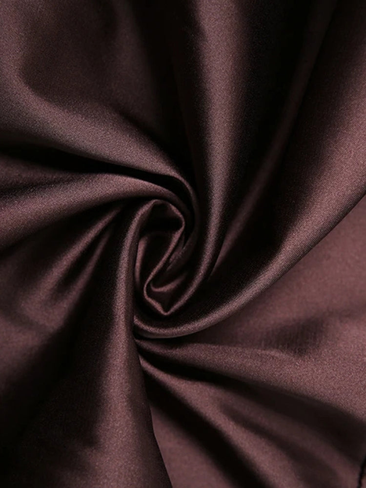 Satin-Rüschen-Minikleid