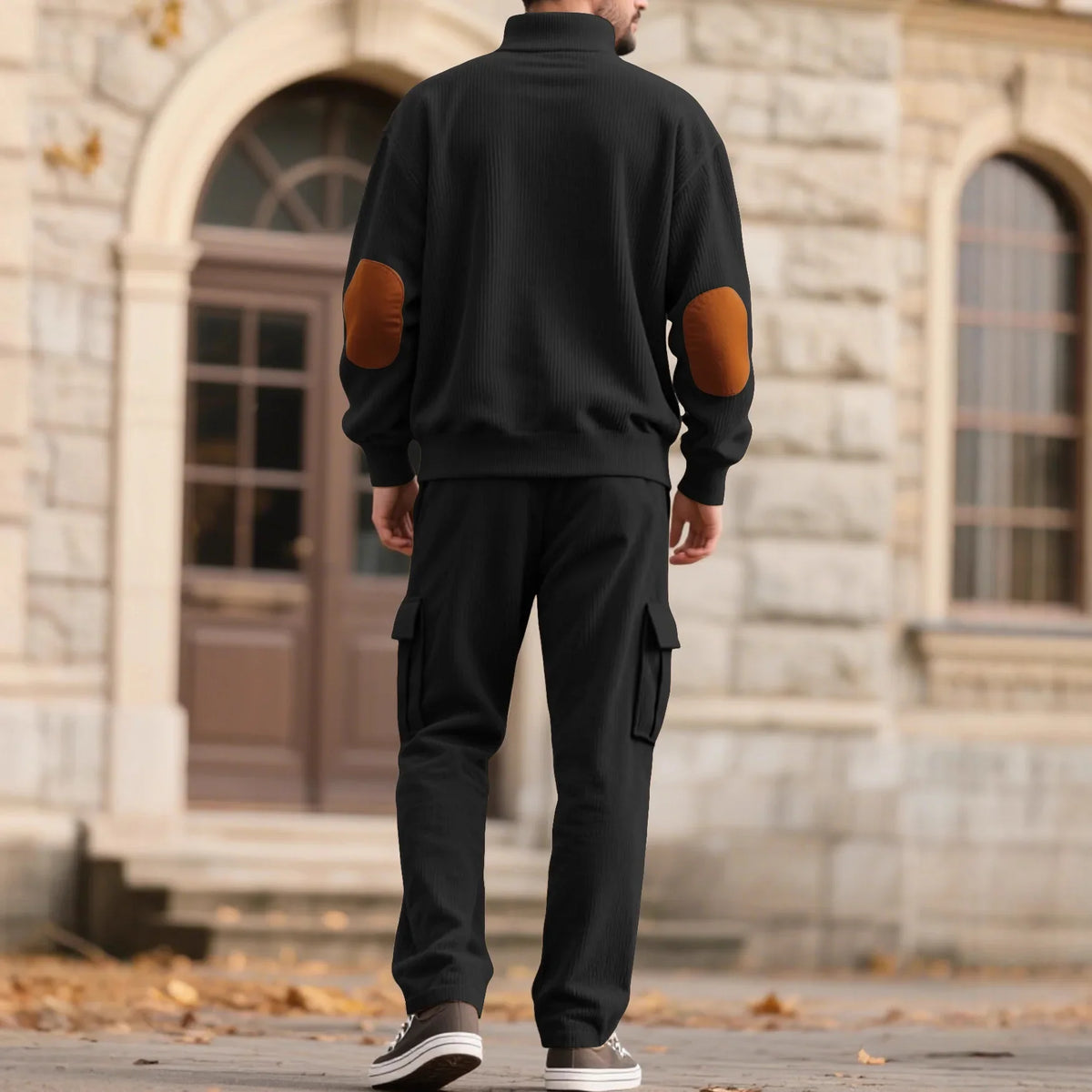 Lars™ Premium-Set aus strukturierter Strickware mit knöpfbarem Stehkragen-Oberteil