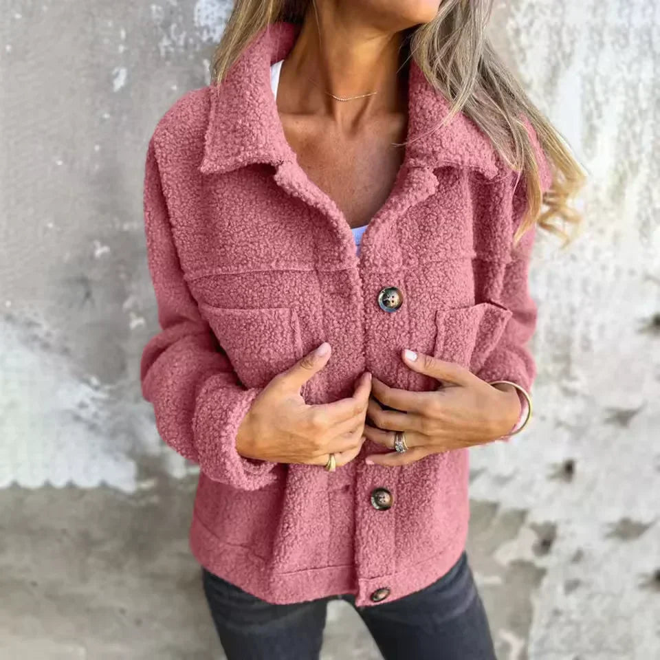 Tirina - Teddyjacke mit Knopfverschluss