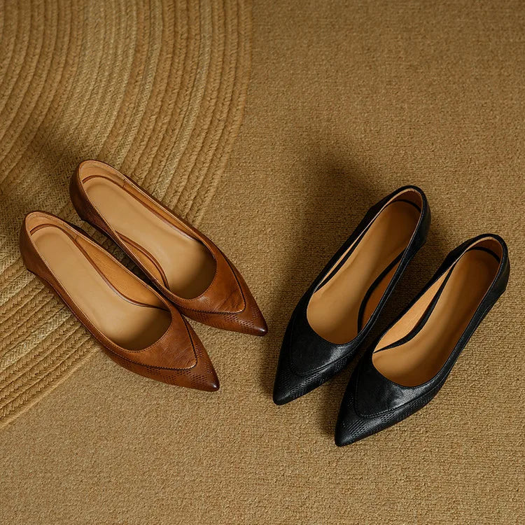 Pauline | Damen Leder Pumps Spitze Zehenpartie – Echte Leder Pumps Elegant 2026