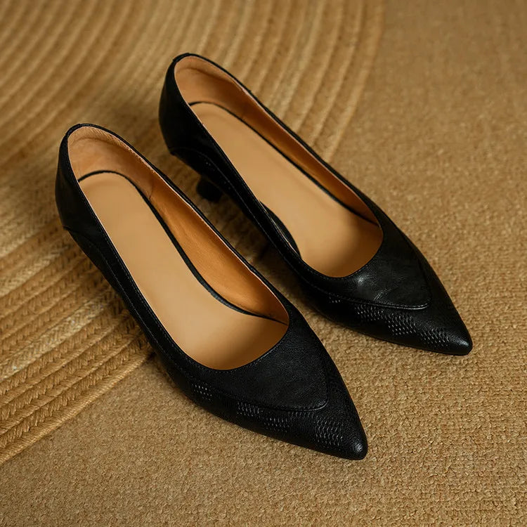 Pauline | Damen Leder Pumps Spitze Zehenpartie – Echte Leder Pumps Elegant 2026