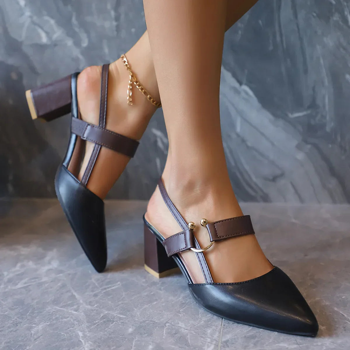 Ottilie | Damen Pumps Slingback Blockabsatz Spitze Zehenpartie – Slingback Pumps 2026