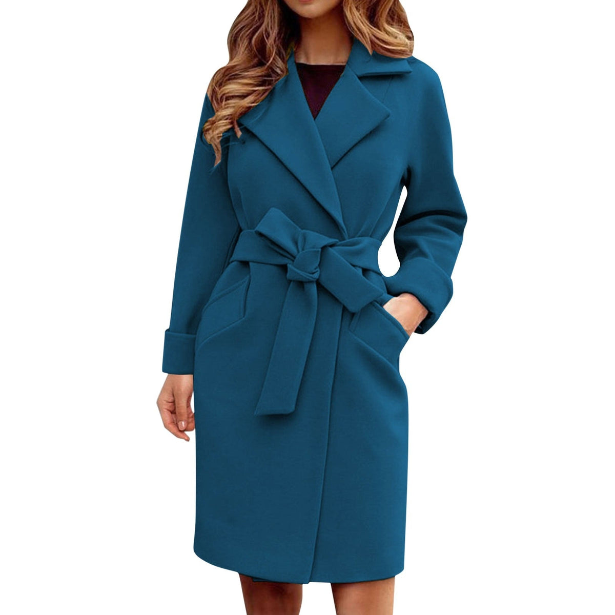 Katarino | Langer Kaschmir Trenchcoat mit Knopfsystem in kräftigen Farben