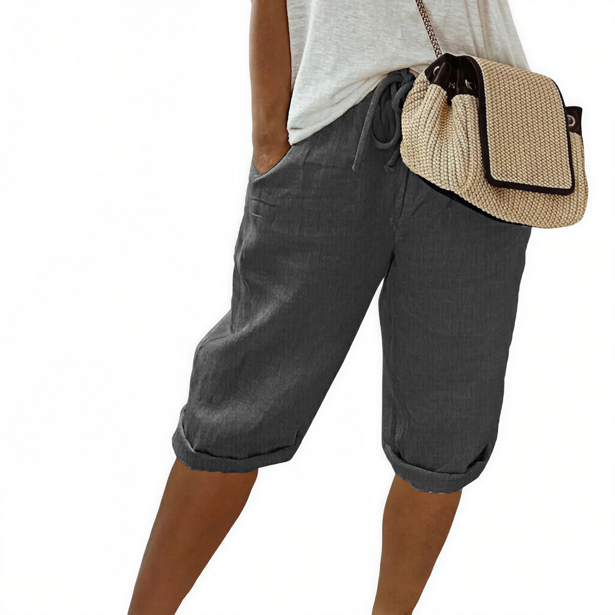 Aaliyah - Damen Shorts mit Bindegürtel