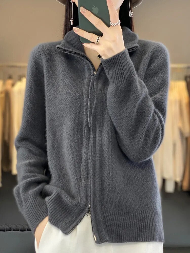Zina | Kaschmir-Pullover mit Reißverschluss