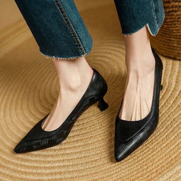 Pauline | Damen Leder Pumps Spitze Zehenpartie – Echte Leder Pumps Elegant 2026