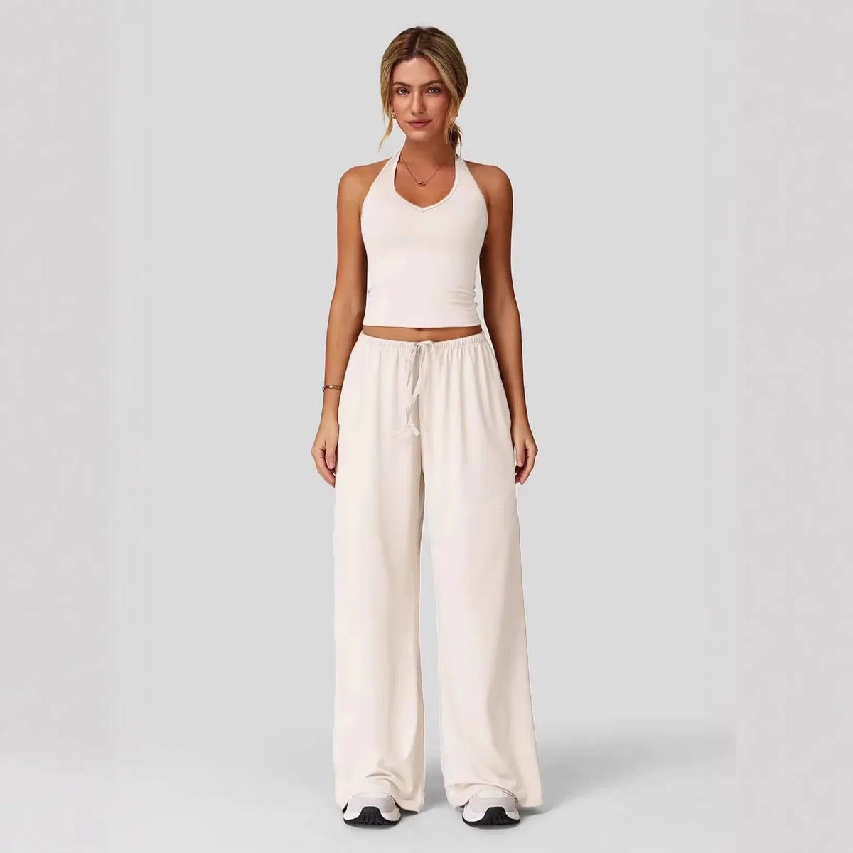 Lunary™ Set Mit Minimalistischem Top und Fließender Pantalonhose