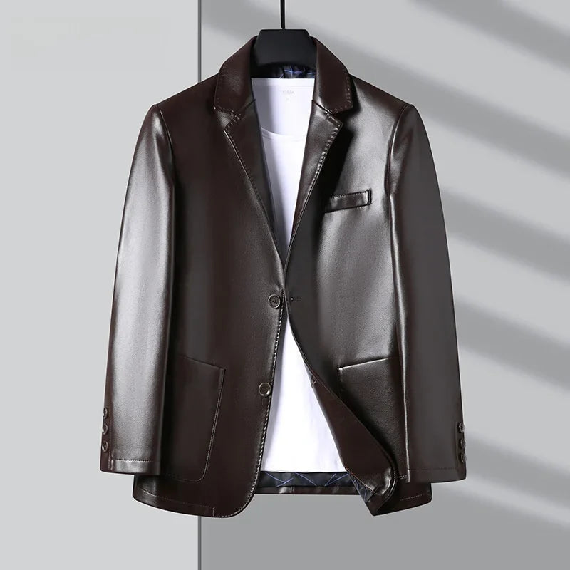 Mikkel™ Lederjacke im Blazer-Stil aus Premium-Leder mit minimalistischem Design