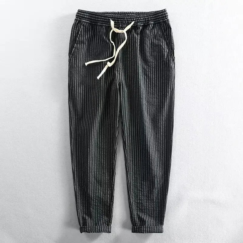 Lorenz™ Hose aus Baumwoll-Leinen mit Eleganten Streifen
