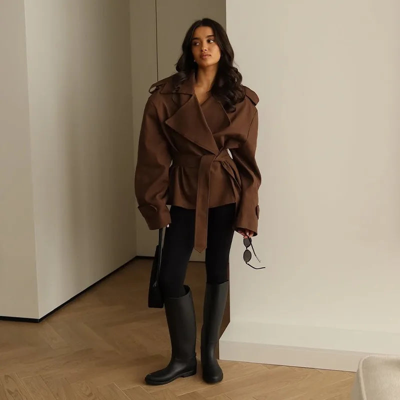 Bellecourt™ Kurzer Trenchcoat Mit Taillierter Passform