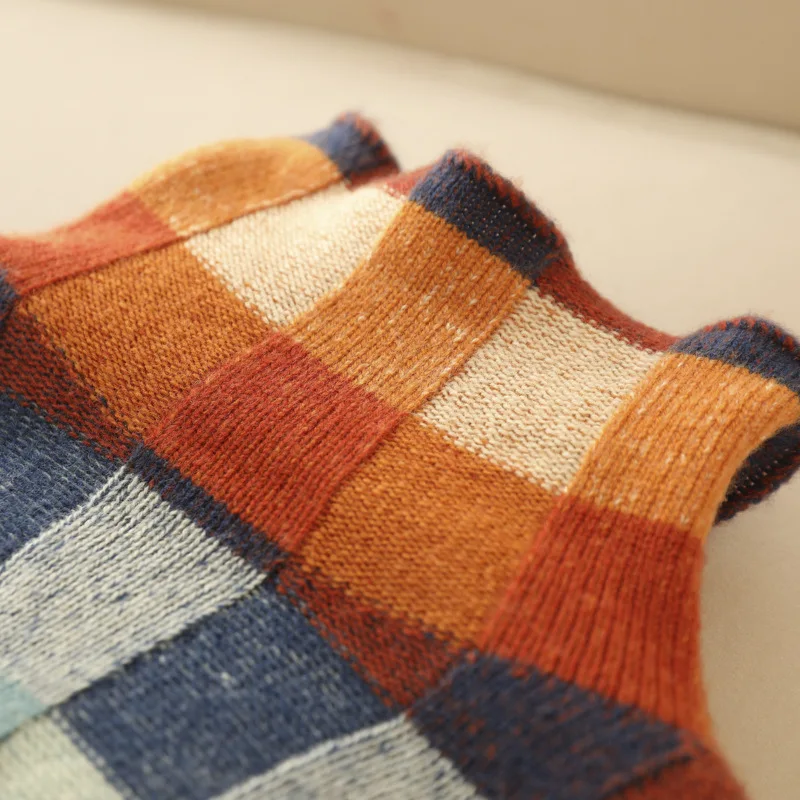 Drune | Bunter Rollkragenpulli mit Patchwork-Muster