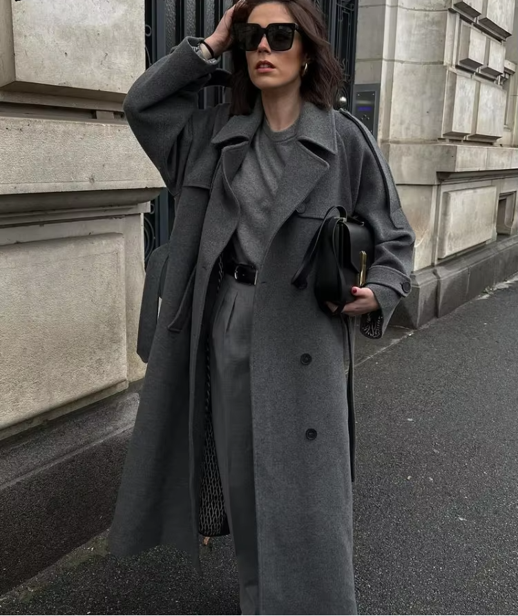 Sandra | Damen Stilvoller und Vielseitiger Wollmantel