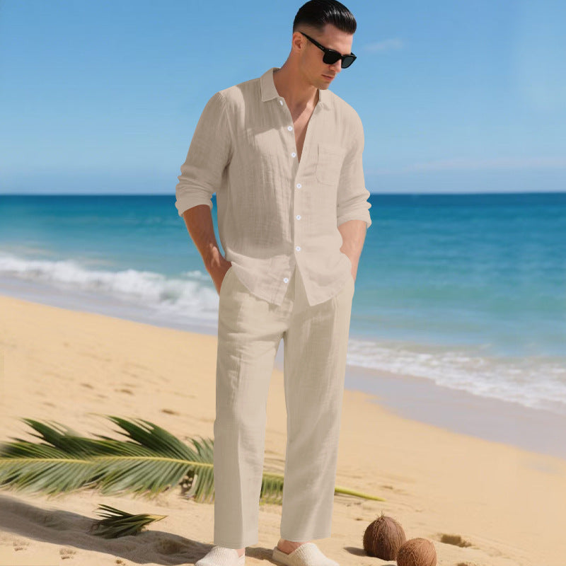 Sommer Zweiteiler Herren | Leinenhemd & Hose im Set