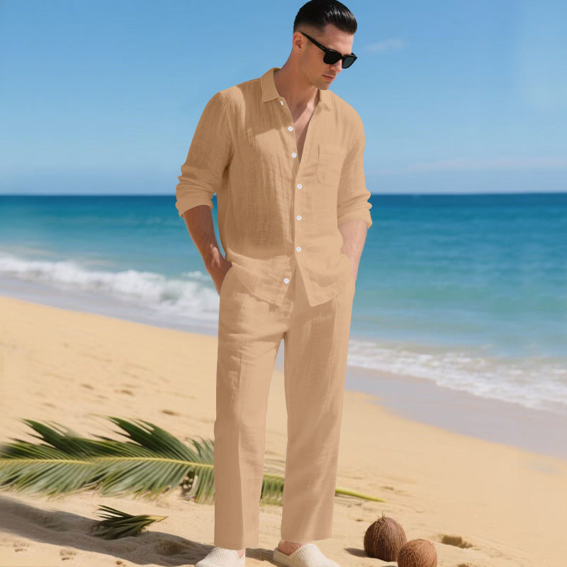 Sommer Zweiteiler Herren | Leinenhemd & Hose im Set